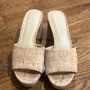 Veronica Beard Natural Cork Mules